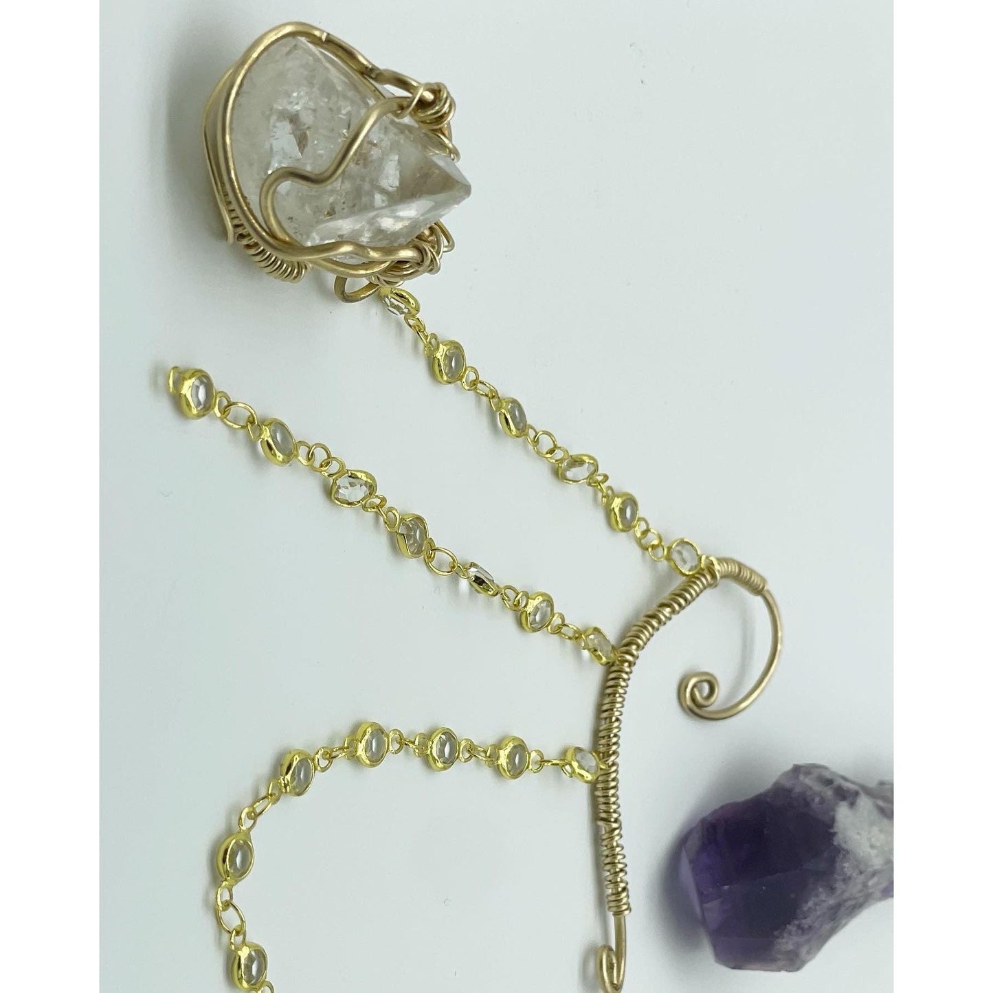 Divine Insight (Apophyllite) Earcuff/ NoseCuff - Organicmansion.com